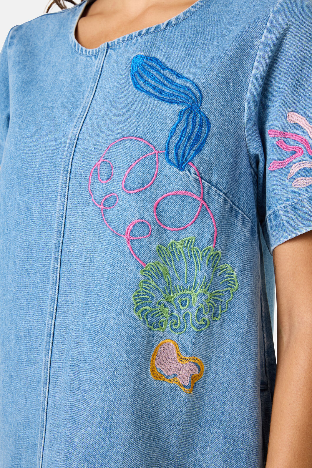Gorman NZ - Fleur Embroidered Denim Dress - denim