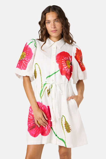 Gorman NZ - Poppies Linen Shirt Dress - print