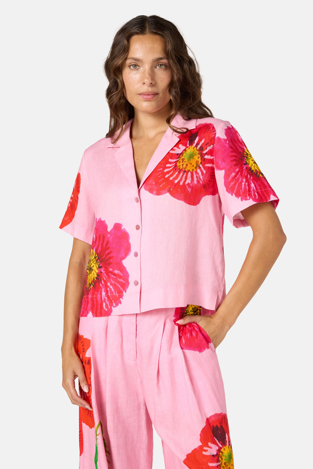 Gorman NZ - Poppies Print Linen Shirt - print