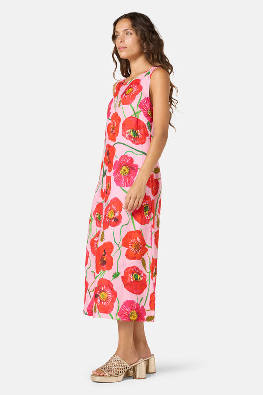 Gorman NZ - Poppies Print Linen Dress - print