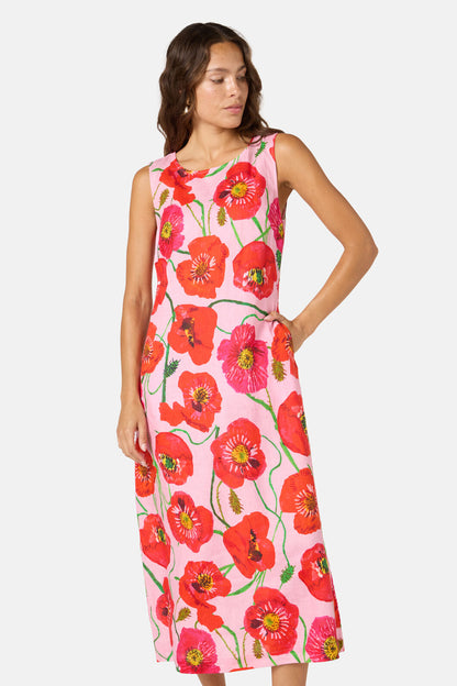 Gorman NZ - Poppies Print Linen Dress - print