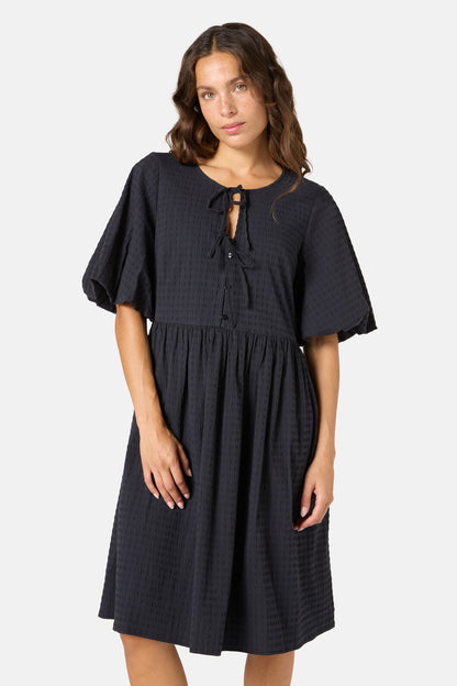 Gorman NZ - Tie Smock Cotton Dress - black