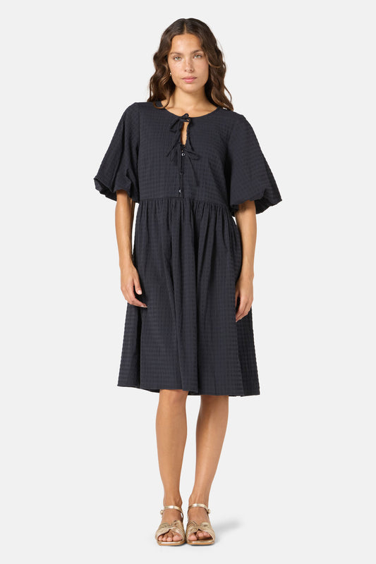 Gorman NZ - Tie Smock Cotton Dress - black