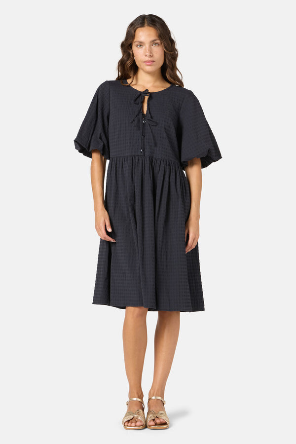 Gorman NZ - Tie Smock Cotton Dress - black