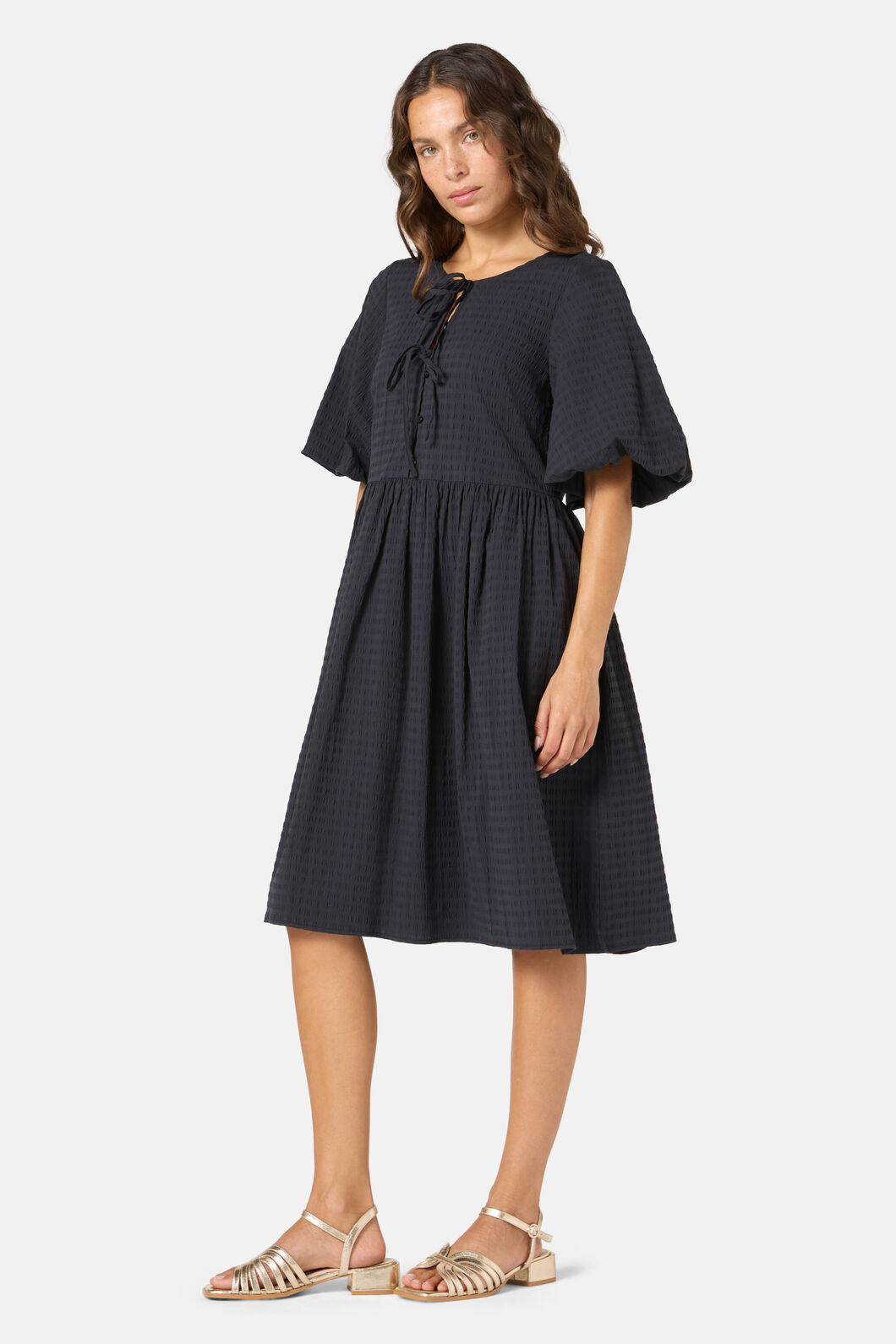 Gorman NZ - Tie Smock Cotton Dress - black