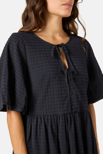 Gorman NZ - Tie Smock Cotton Dress - black