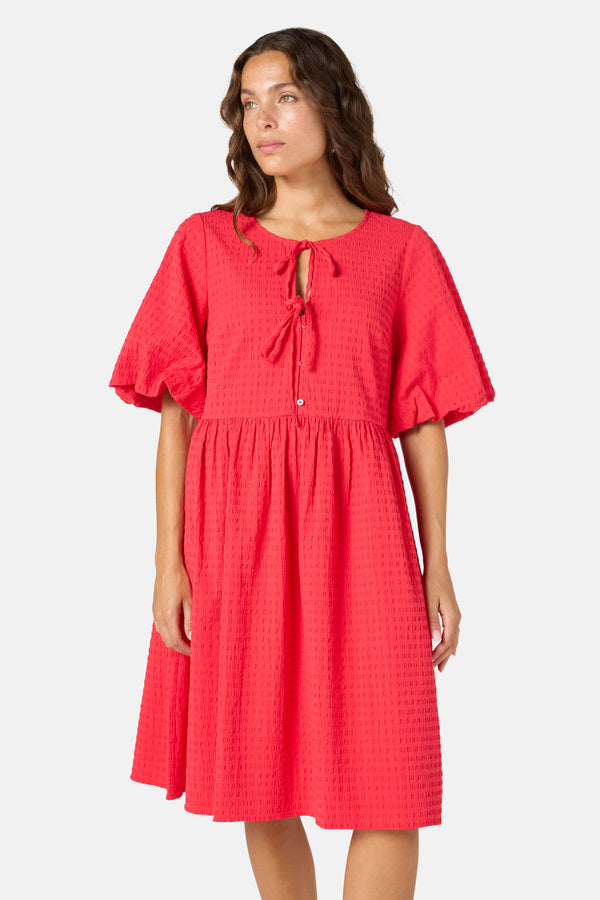 Gorman NZ - Tie Smock Cotton Dress - red