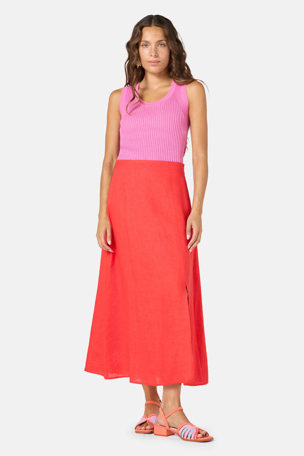 Gorman NZ - Red Tomato Slip Linen Skirt - red