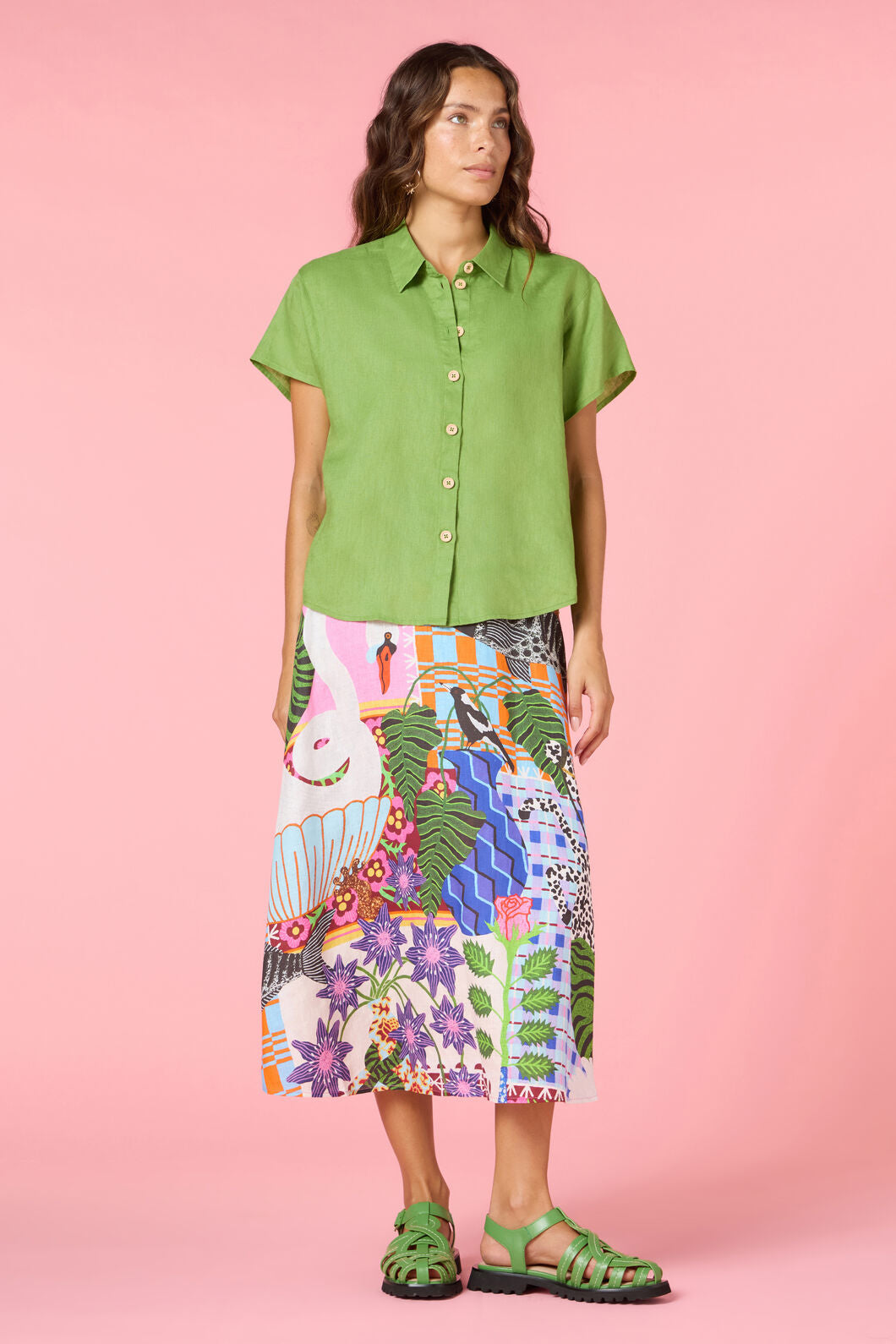 Gorman NZ - Button Batwing Shirt - green