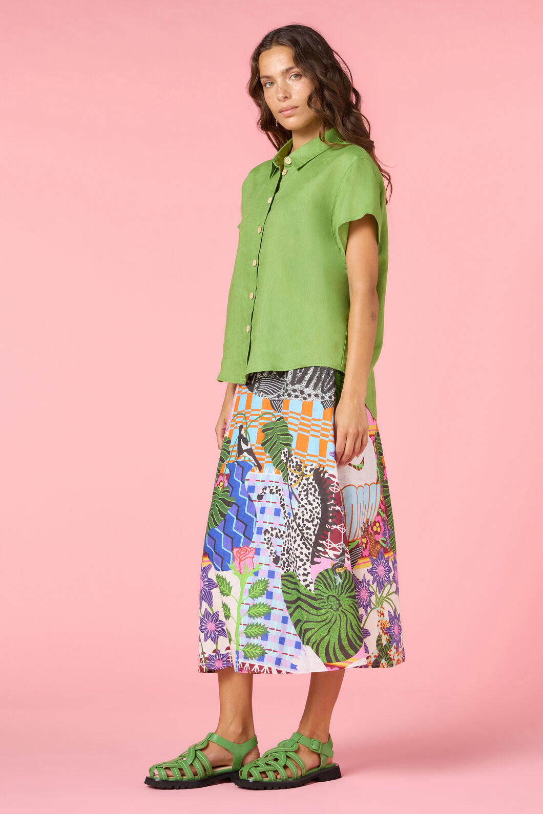 Gorman NZ - Button Batwing Shirt - green