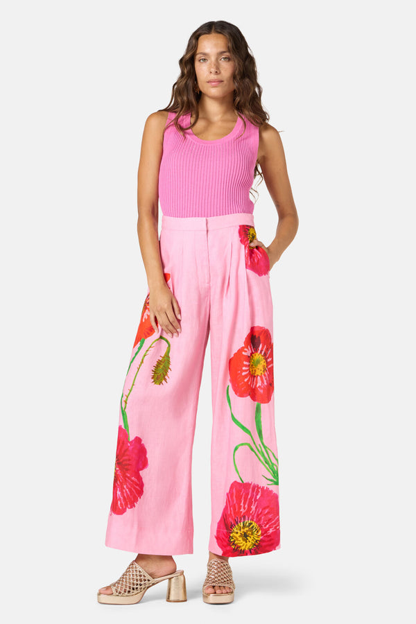 Gorman NZ - Poppies Print Linen Pants - print