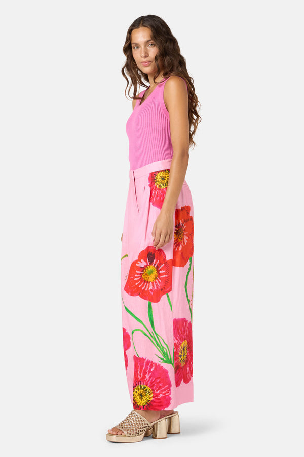 Gorman NZ - Poppies Print Linen Pants - print