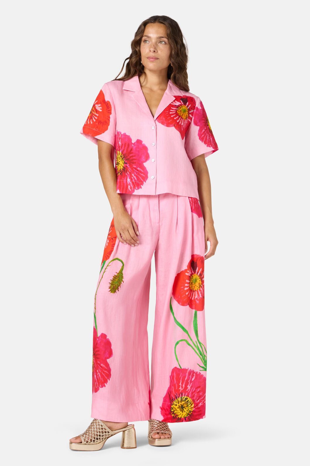 Gorman NZ - Poppies Print Linen Pants - print