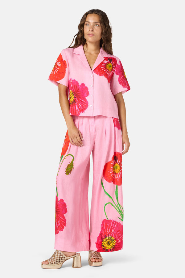 Gorman NZ - Poppies Print Linen Pants - print