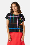 Gorman NZ - Stripe Embroidered Tee - black