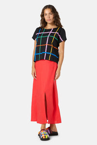 Gorman NZ - Stripe Embroidered Tee - black