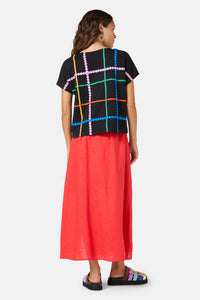 Gorman NZ - Stripe Embroidered Tee - black
