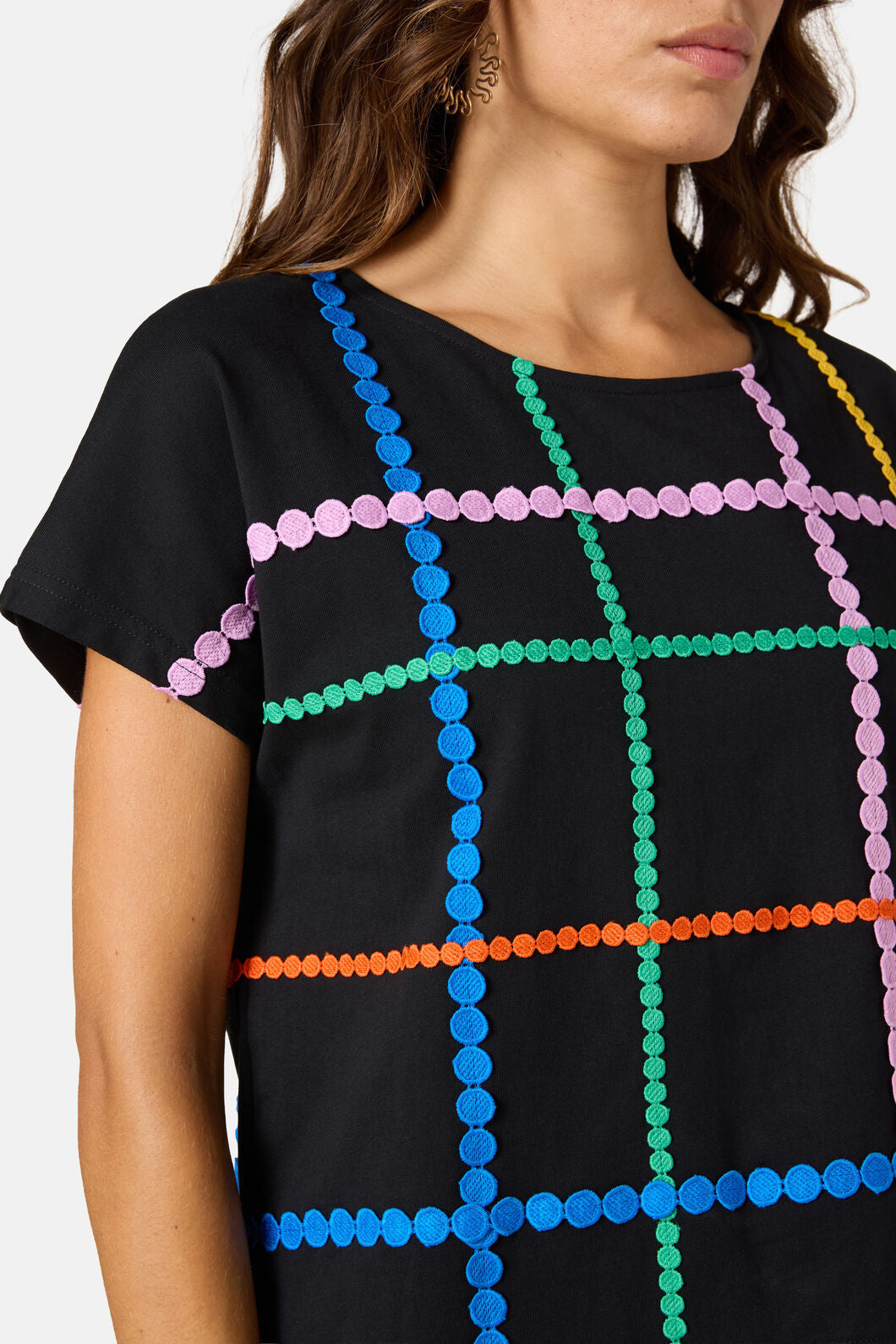 Gorman NZ - Stripe Embroidered Tee - black