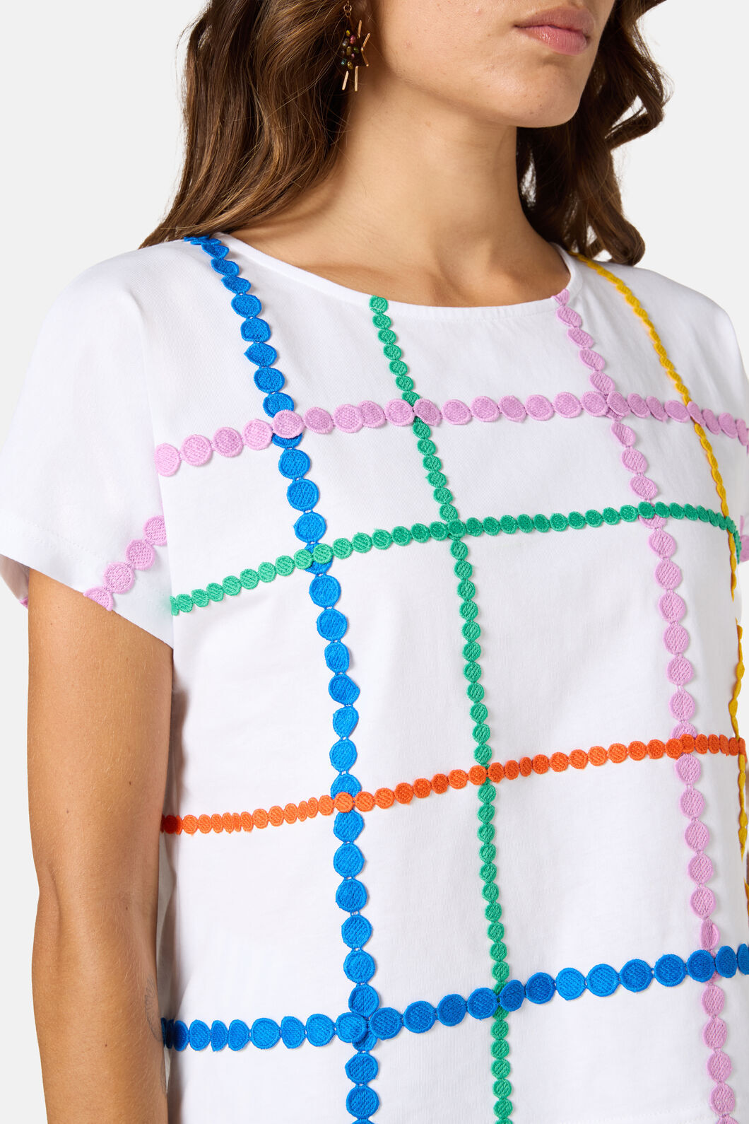 Gorman NZ - Stripe Embroidered Tee - white