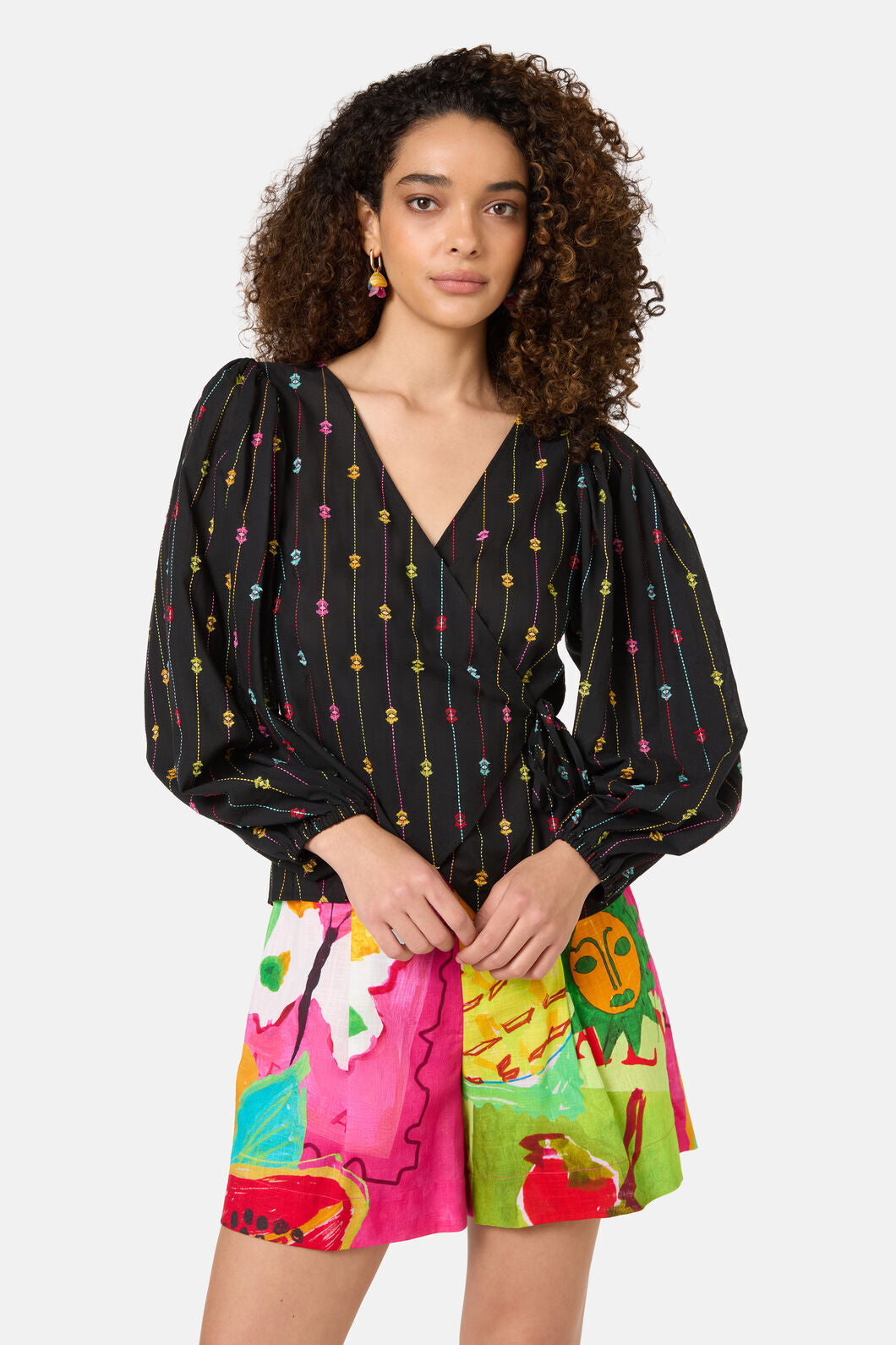 Gorman NZ - Light Show Cotton Jaquard Top - black