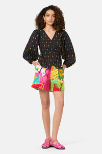 Gorman NZ - Light Show Cotton Jaquard Top - black
