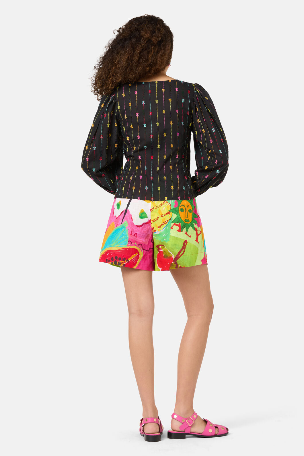 Gorman NZ - Light Show Cotton Jaquard Top - black