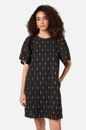 Gorman NZ - Light Show Cotton Jaquard Dres - black