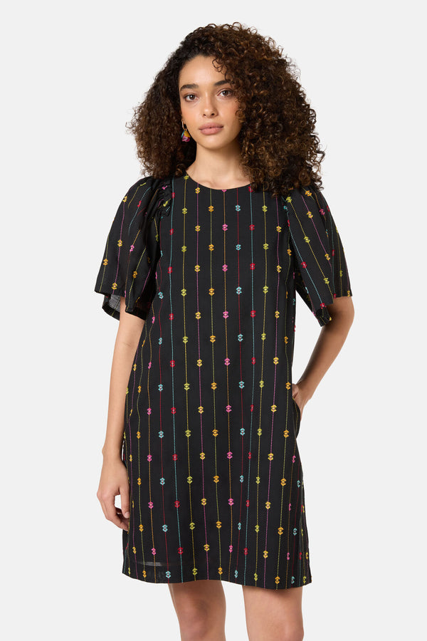 Gorman NZ - Light Show Cotton Jaquard Dres - black