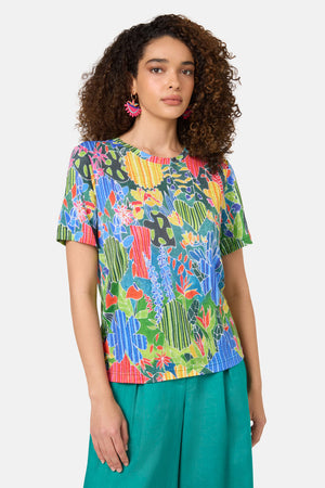 Gorman NZ - Flower Garden Hemp Tee - print
