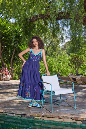 Gorman NZ - Mermaid Embroidered Maxi Dress - navy
