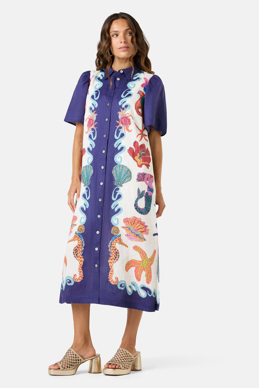 Gorman NZ - Mermaid Vacation Midi Dress - print