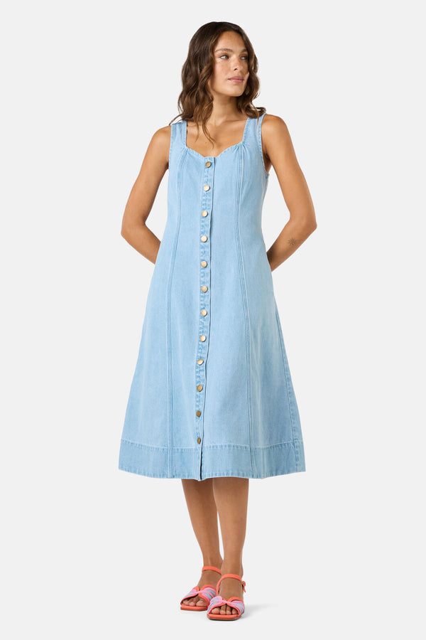 Gorman NZ - Sweetheart Denim Midi Dress - denim