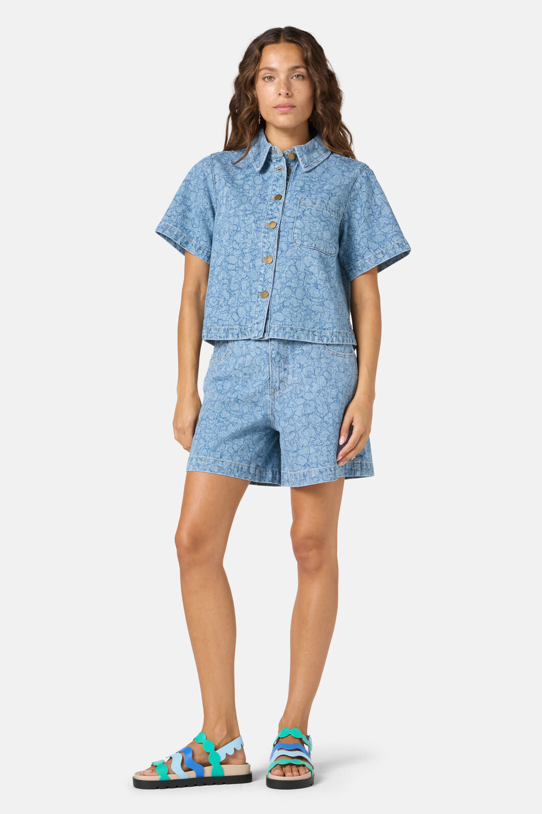 Gorman NZ - Sea Bubbles Denim Shirt - print