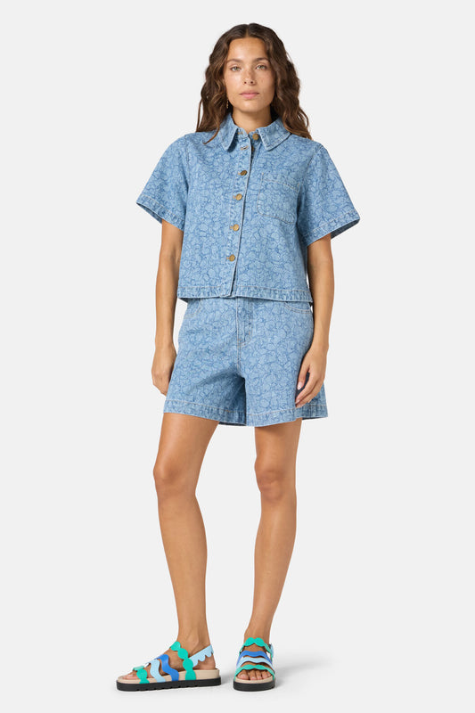Gorman NZ - Sea Bubbles Denim Shirt - print