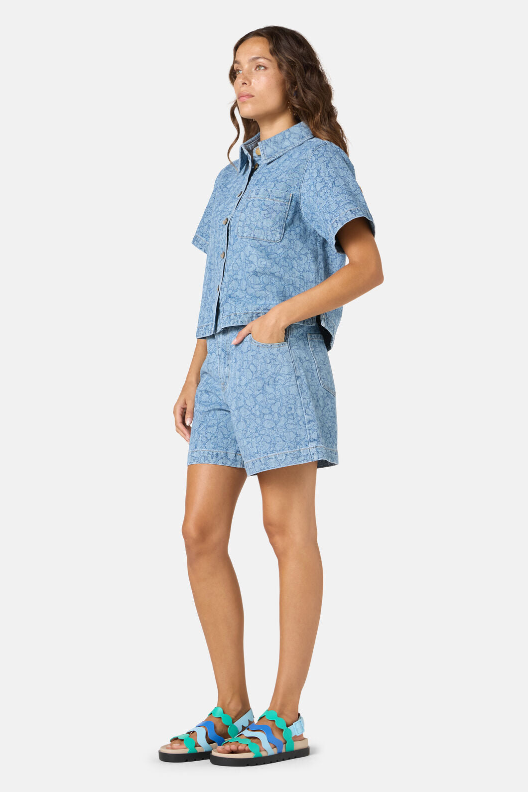 Gorman NZ - Sea Bubbles Denim Shirt - print