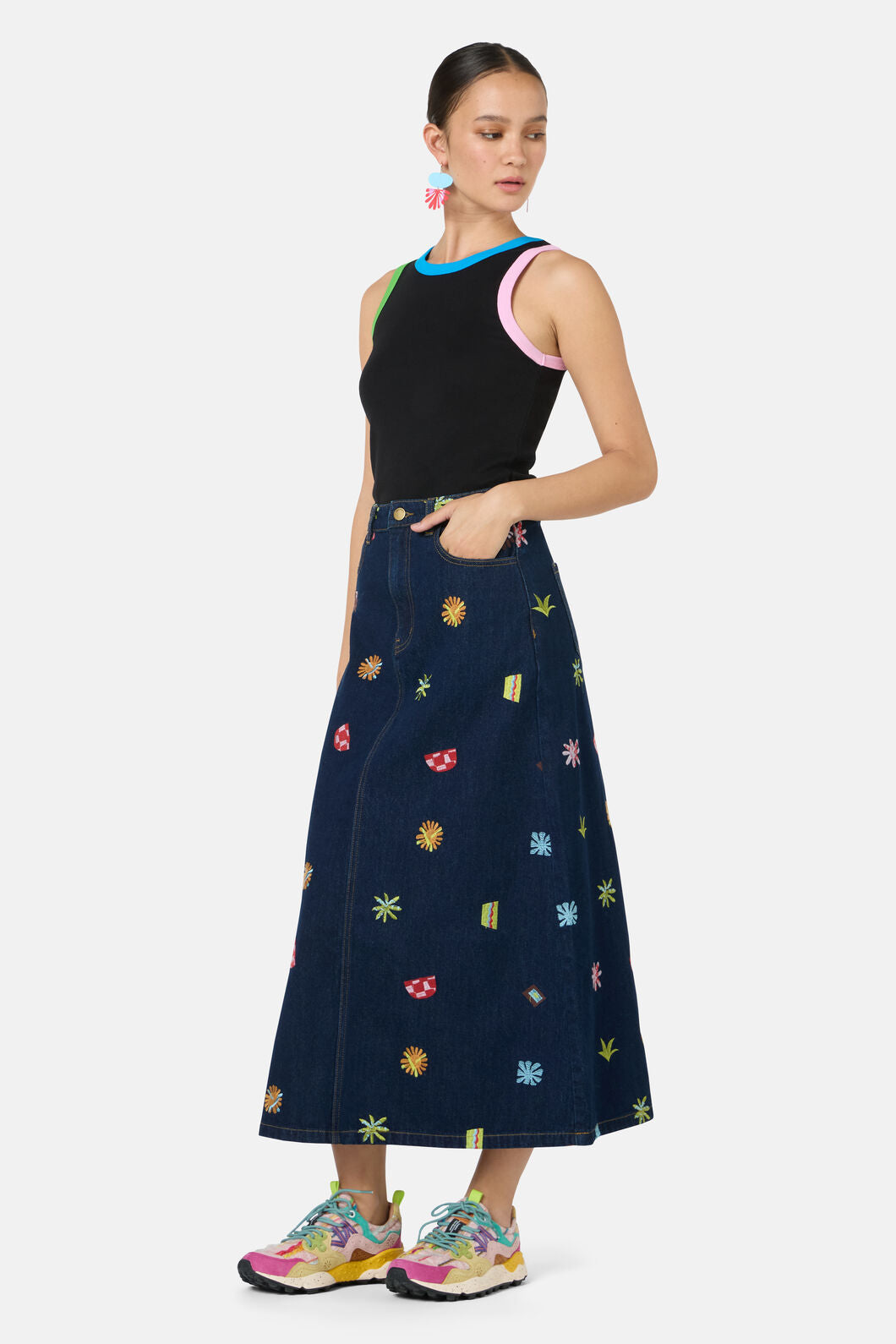 Gorman NZ - Tropic Pop Denim Skirt - indigo