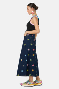 Gorman NZ - Tropic Pop Denim Skirt - indigo