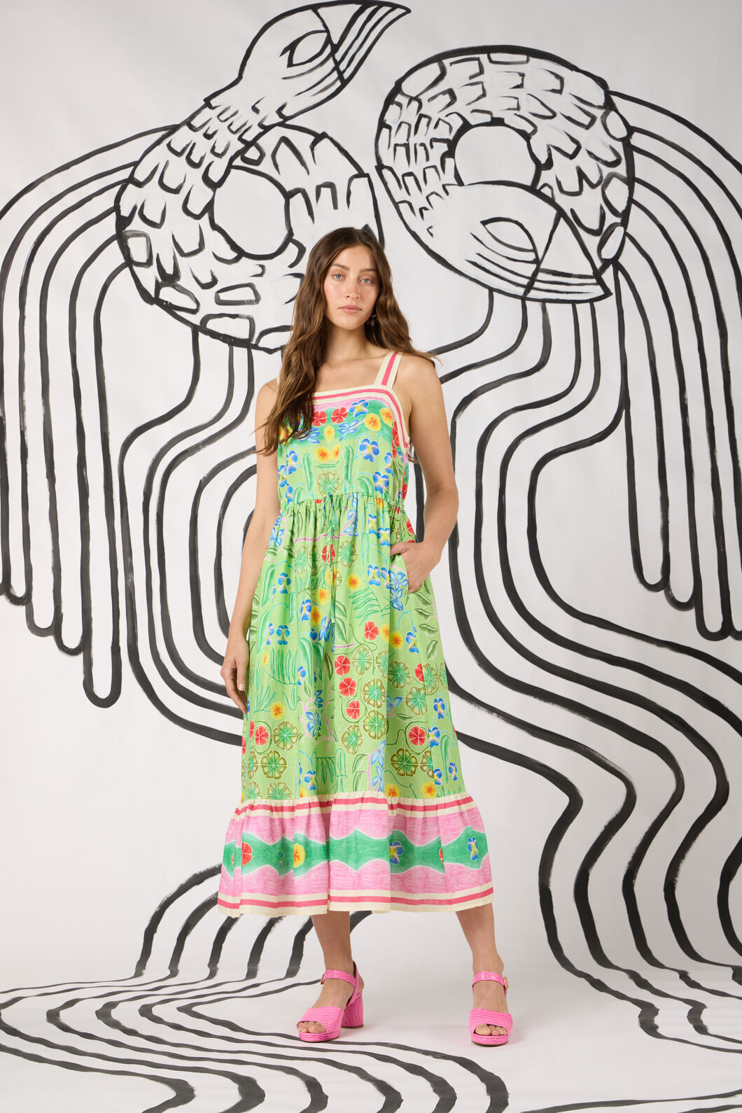 Gorman NZ - Botanica Linen Long Dress - print