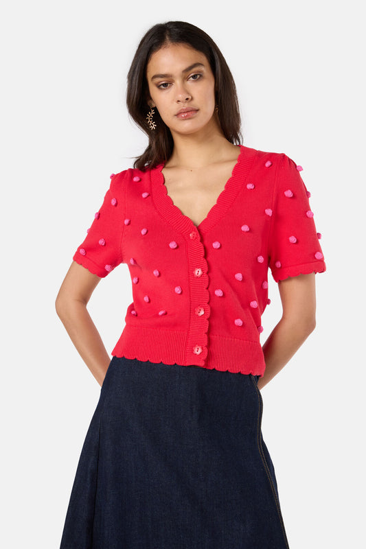 Gorman NZ - Spotty Summer Cardigan - red