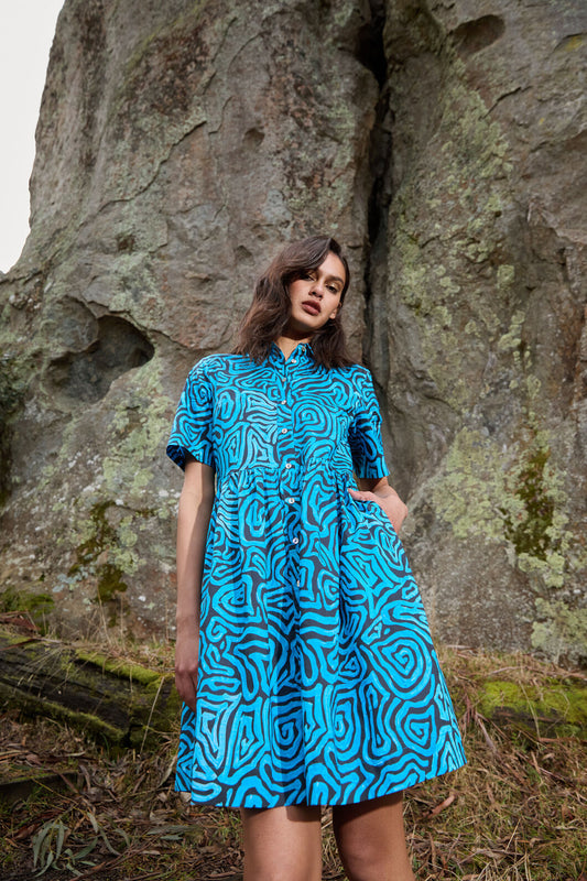 Gorman NZ - Swirl Harvest Shirt Dress - print