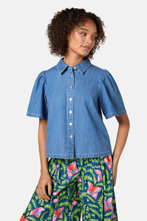 Gorman NZ - Chantelle Chambray Shirt - mid-blue