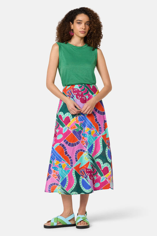 Gorman NZ - Caravan Holiday Midi Skirt - print