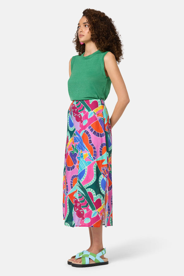 Gorman NZ - Caravan Holiday Midi Skirt - print