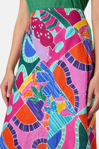 Gorman NZ - Caravan Holiday Midi Skirt - print