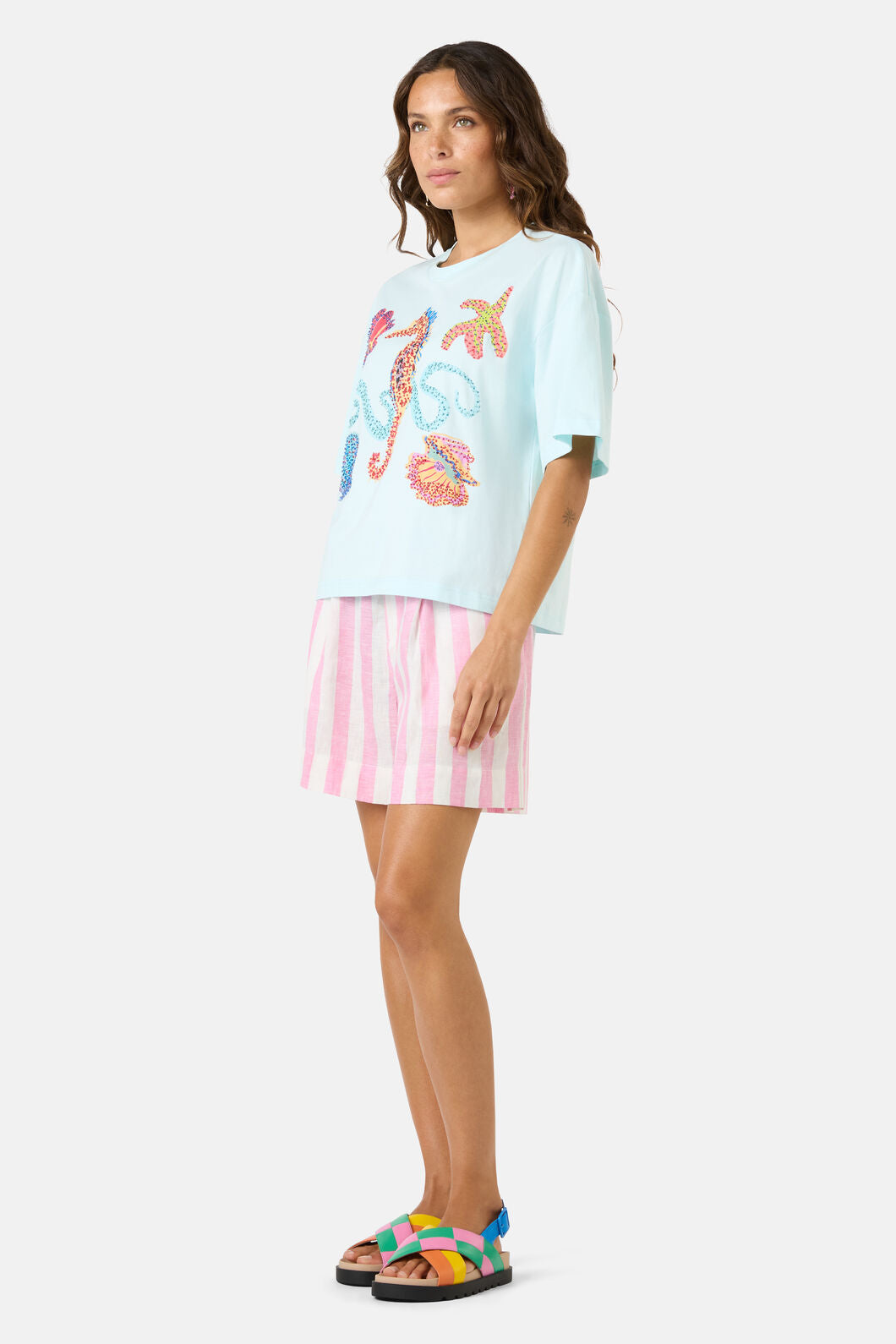 Gorman NZ - MermaidBeadedPlacemntRelaxTee - blue