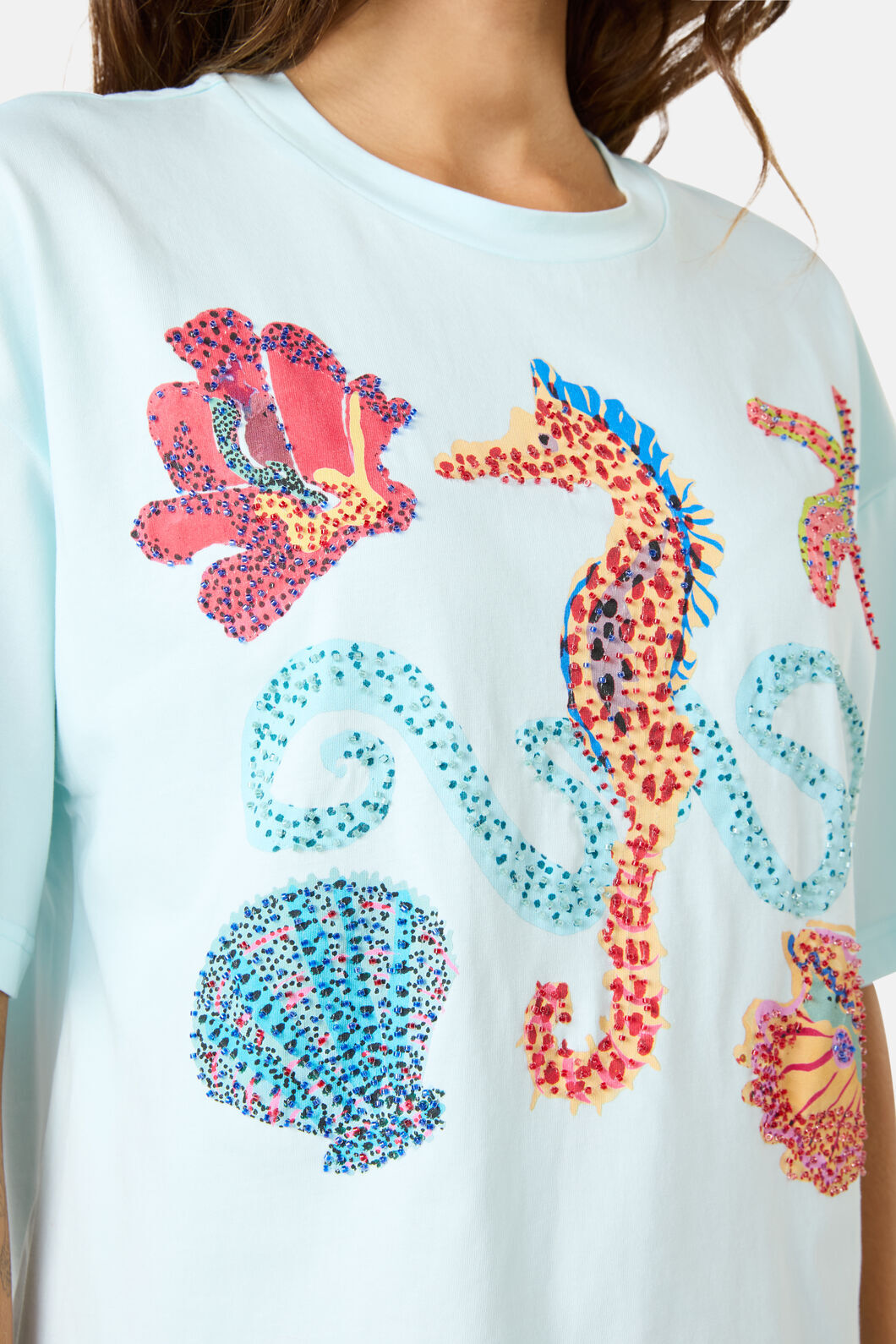 Gorman NZ - MermaidBeadedPlacemntRelaxTee - blue