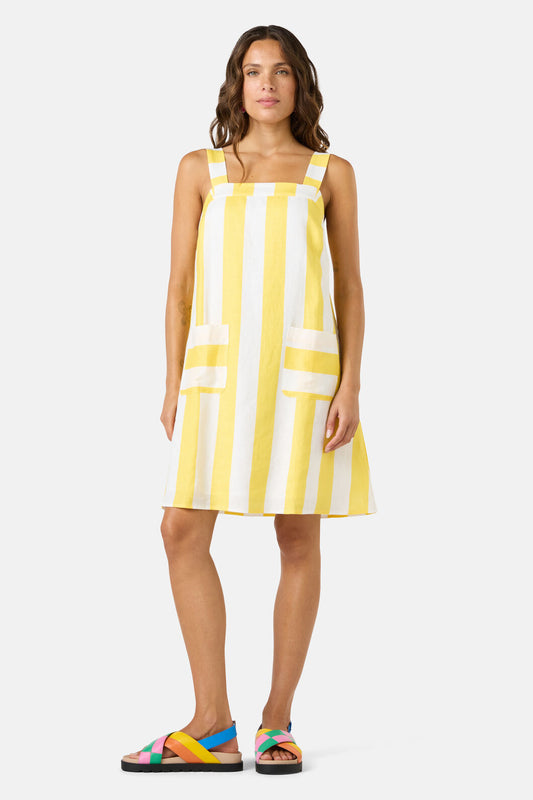 Gorman NZ - Amara Stripe Linen Dress - yellow
