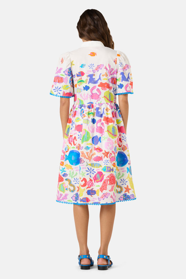 Gorman NZ - Fish Ahoy Print Cotton Dress - print