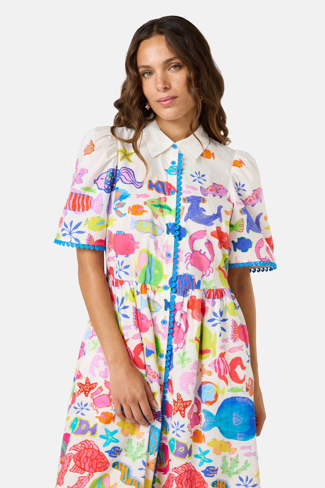 Gorman NZ - Fish Ahoy Print Cotton Dress - print