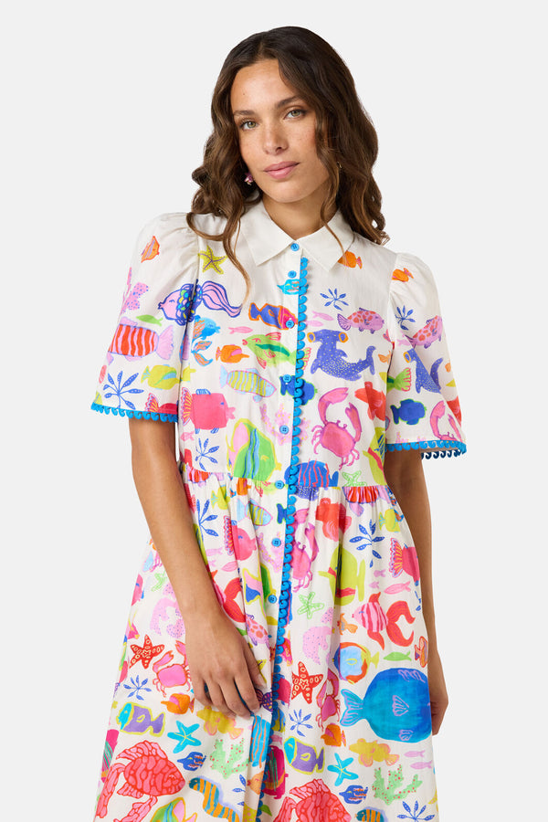 Gorman NZ - Fish Ahoy Print Cotton Dress - print